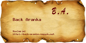 Back Aranka névjegykártya