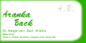 aranka back business card